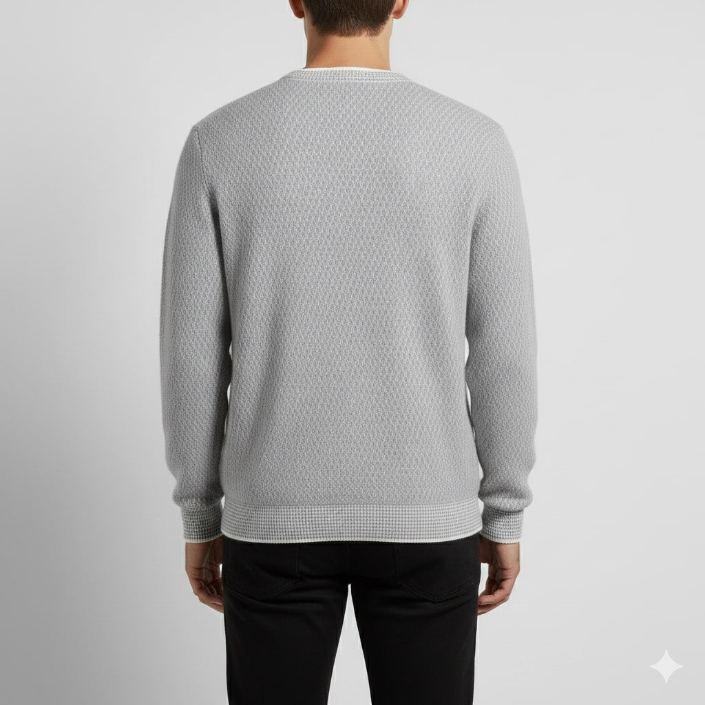 Alvino Men's Ribbed Knit Crewneck Sweater – Soft Pullover