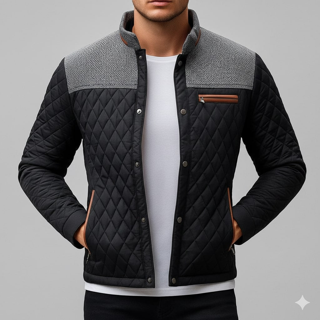 Adriano Men's Lightweight Quilted Puffer Zip-Up Jacket
