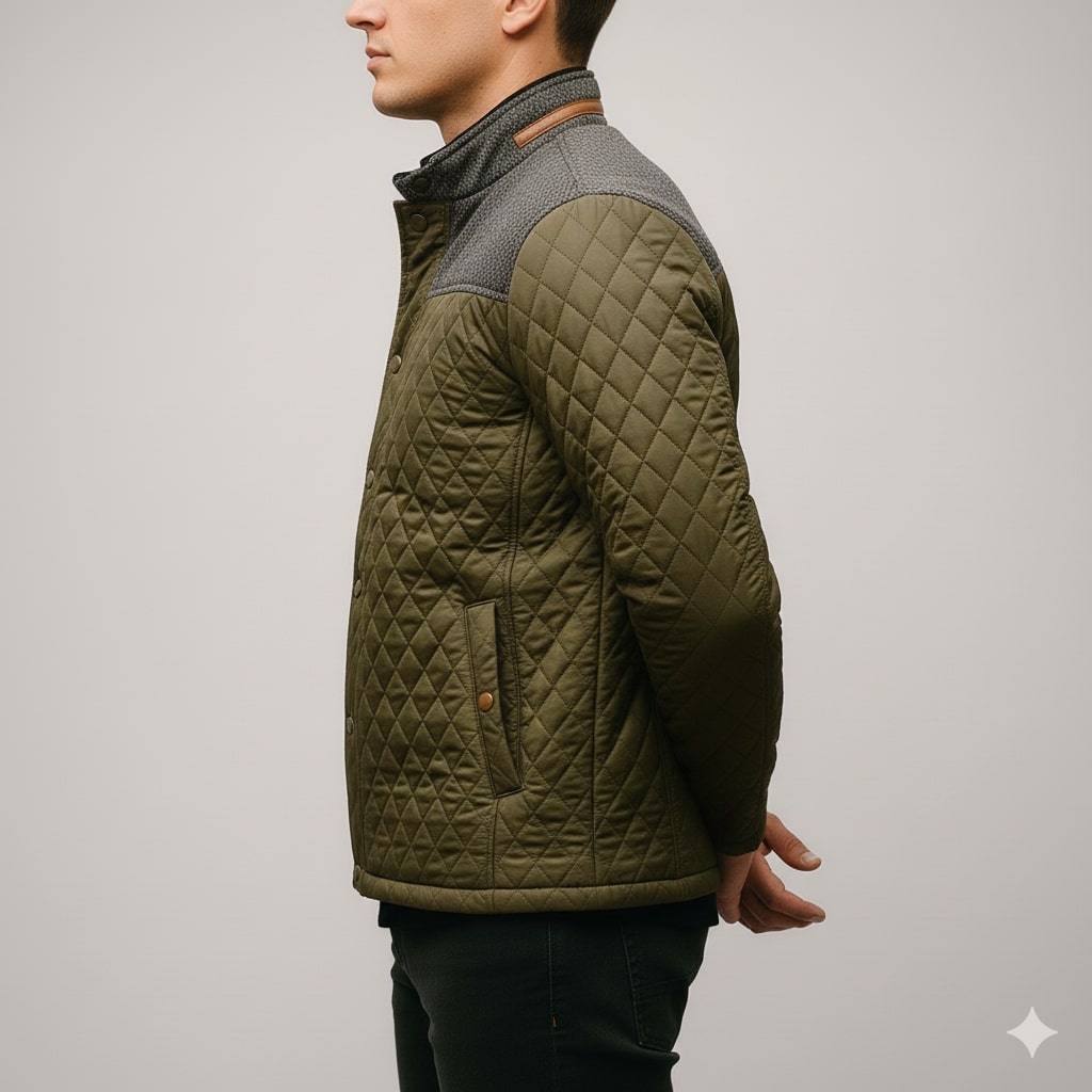 Adriano Men's Lightweight Quilted Puffer Zip-Up Jacket