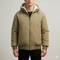Eric Men's Quilted Sherpa Hoodie – Heavyweight Fleece-Lined Zip-Up Jacket