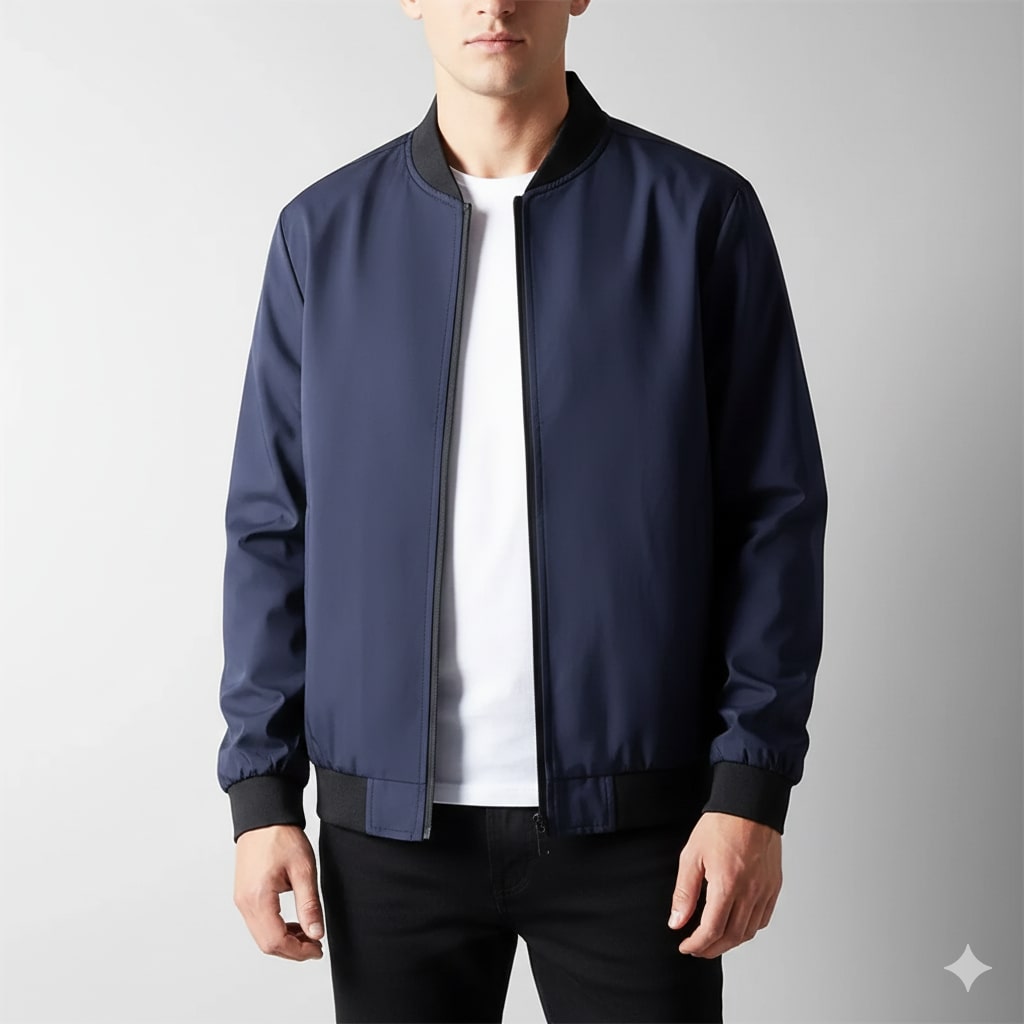 Harriet Men's Lightweight Softshell Bomber Jacket – Wind-Resistant