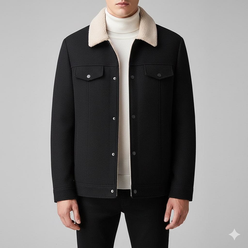 Carrington Men's Textured Wool Blend Jacket with Insulated Lining