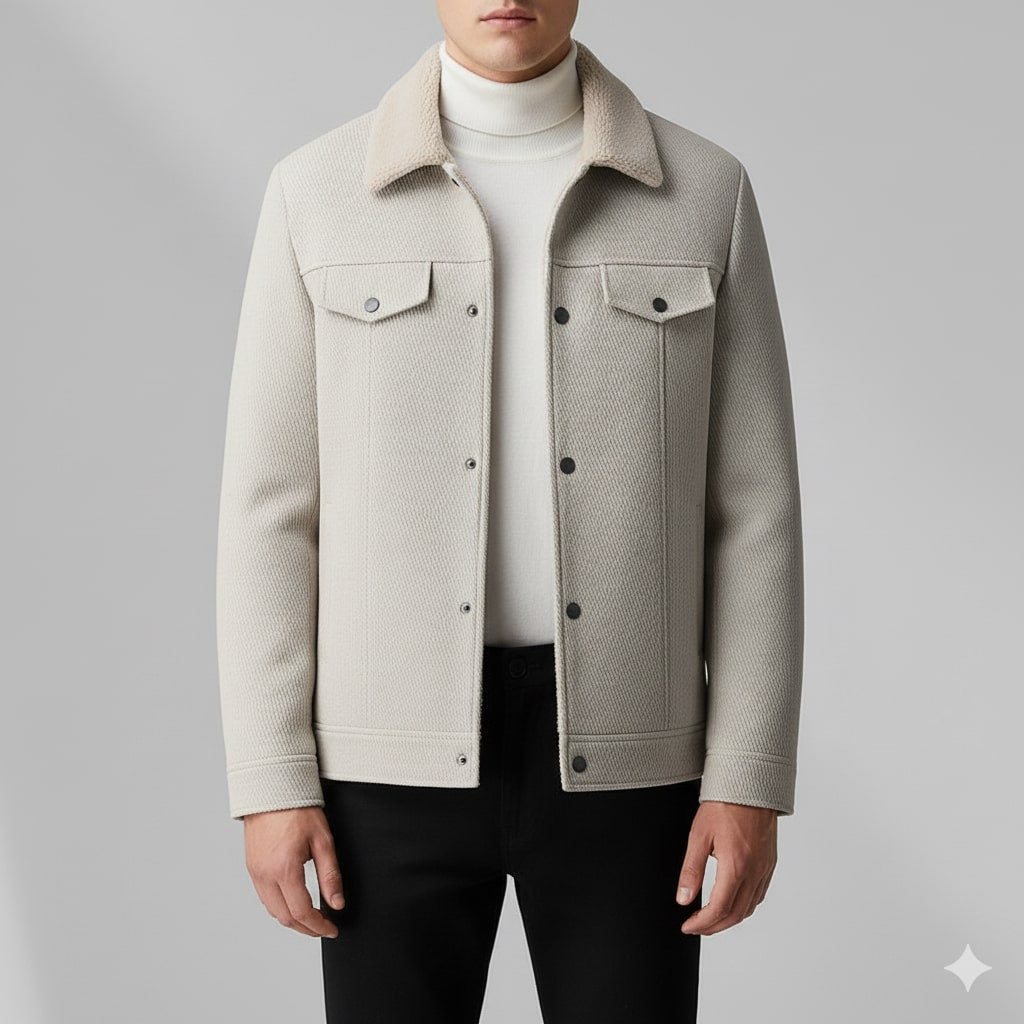 Carrington Men's Textured Wool Blend Jacket with Insulated Lining