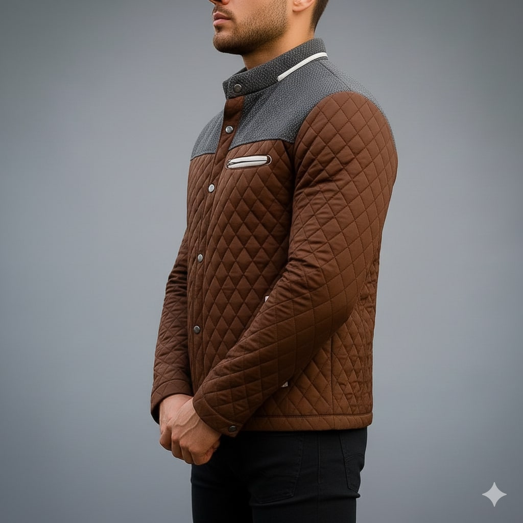 Adriano Men's Lightweight Quilted Puffer Zip-Up Jacket