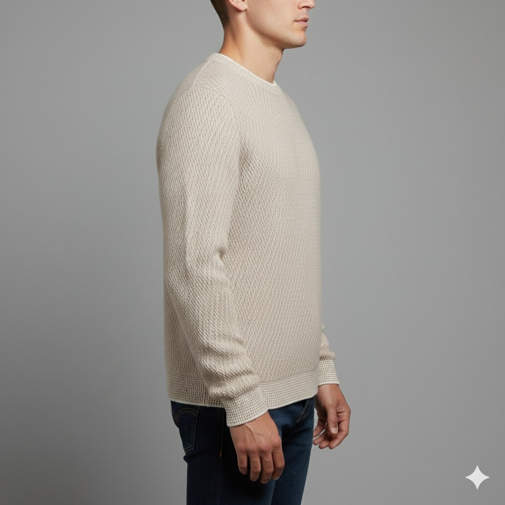 Alvino Men's Ribbed Knit Crewneck Sweater – Soft Pullover