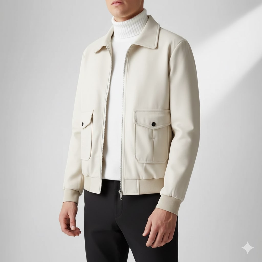 Brando Men's Suede Leather Bomber Jacket with Cozy Sherpa Lining