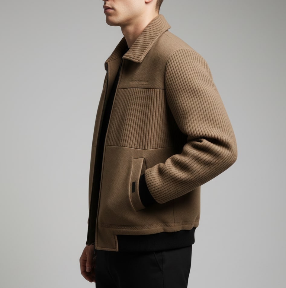 Domenico Men's Textured Weatherproof Fleece Jacket