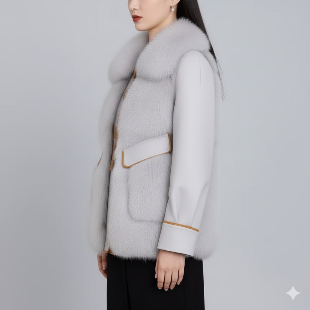 Almana Women's Luxurious Plush Fur Winter Coat with Toggle Closure