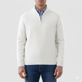 Callum Men's Soft Knit Half-Zip Pullover Sweater with Ribbed Accents & Tailored Fit