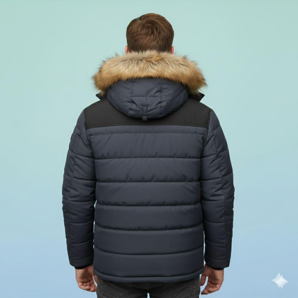 Harlan Men's Winter Coat – Hooded Jacket with Thick Fleece Lining and Cotton Shell
