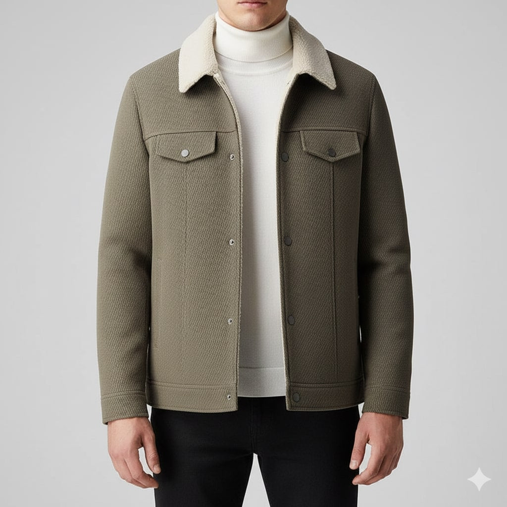 Carrington Men's Textured Wool Blend Jacket with Insulated Lining