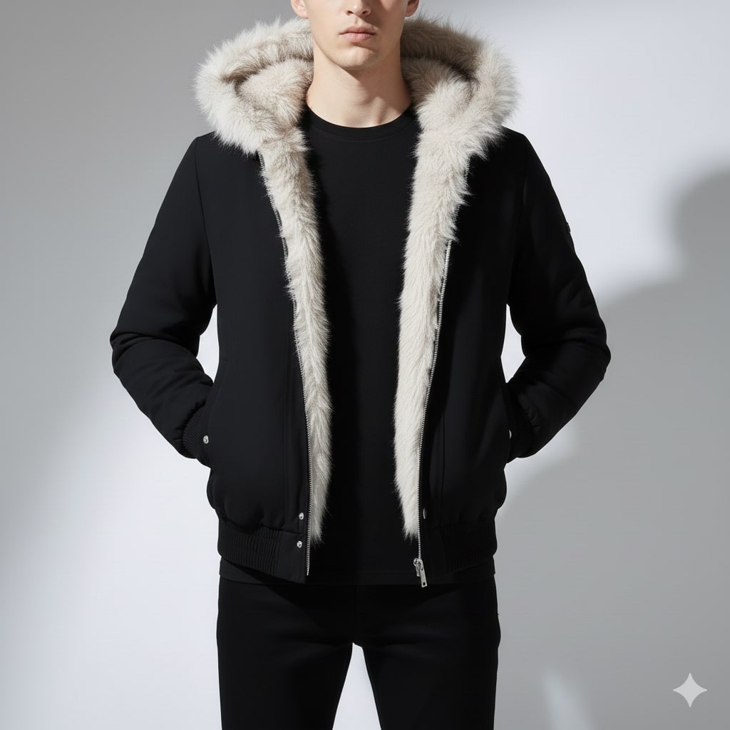 Bradley Men's Quilted Winter Hoodie – Plush-Lined Hooded Jacket