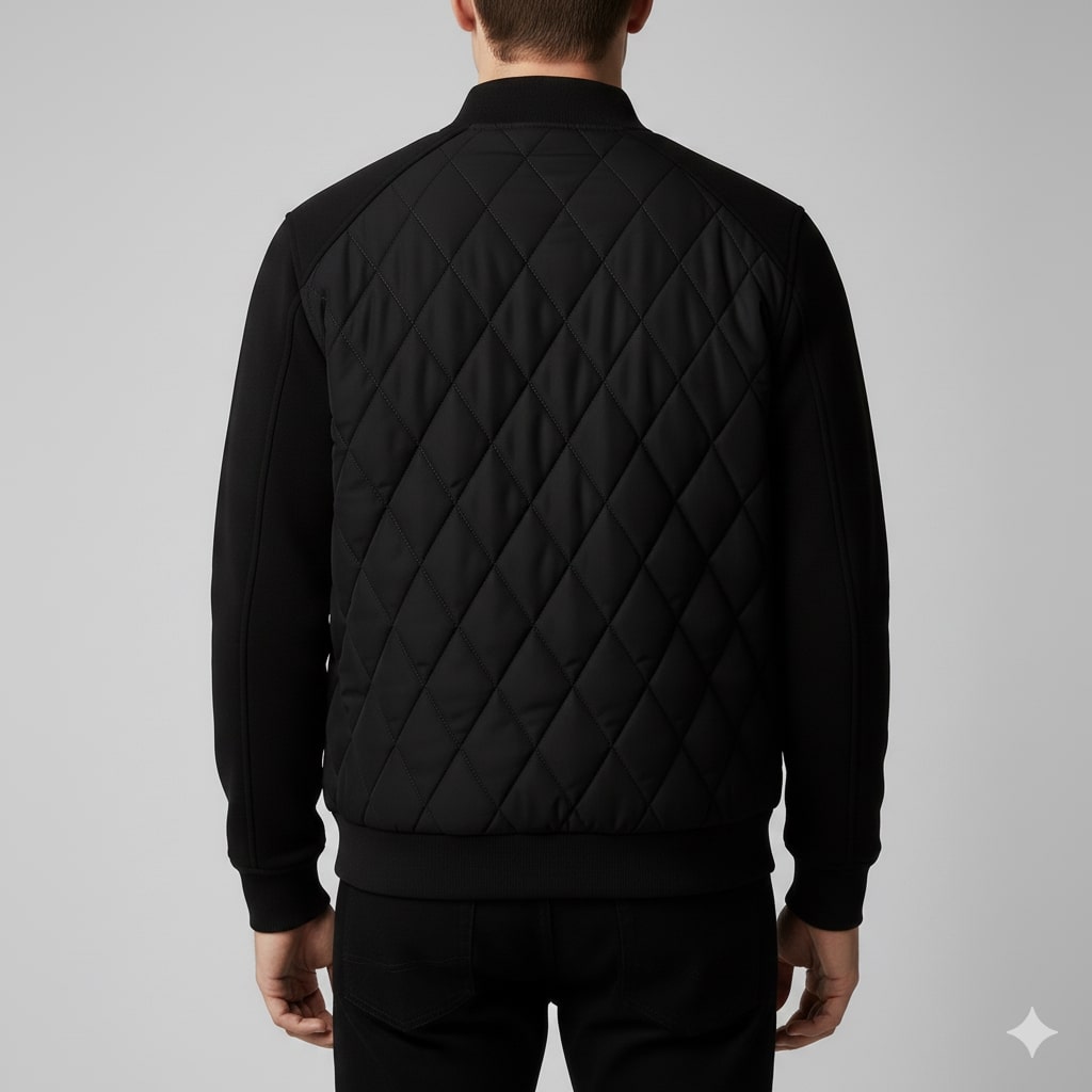 Harrison Men's Insulated Quilted Jacket – Diamond Stitch Cotton Snap Jacket
