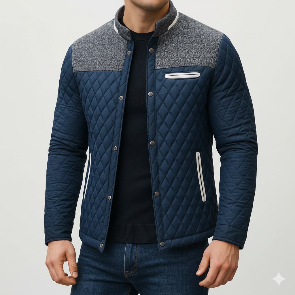 Adriano Men's Lightweight Quilted Puffer Zip-Up Jacket