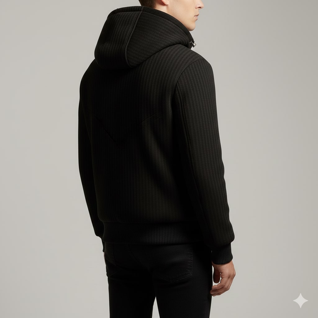 Eric Men's Quilted Sherpa Hoodie – Heavyweight Fleece-Lined Zip-Up Jacket