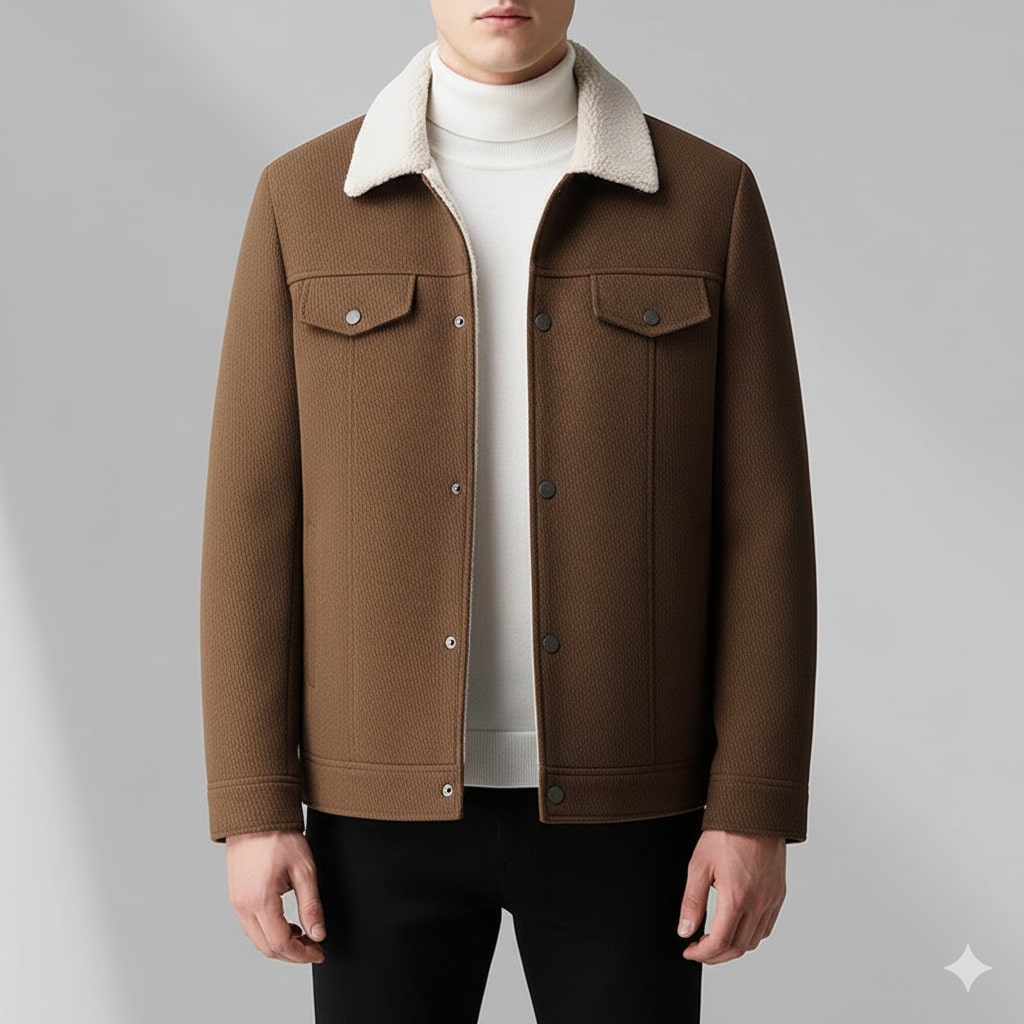 Carrington Men's Textured Wool Blend Jacket with Insulated Lining