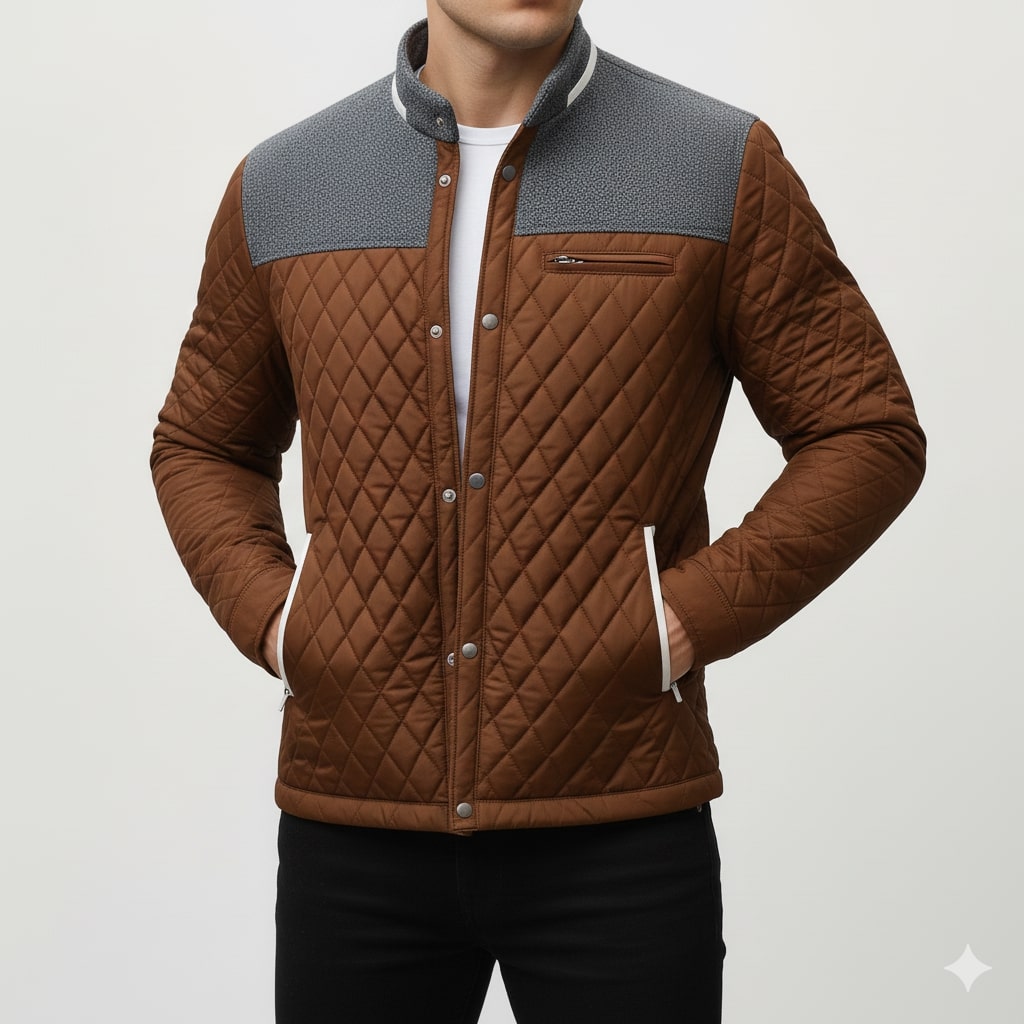 Adriano Men's Lightweight Quilted Puffer Zip-Up Jacket