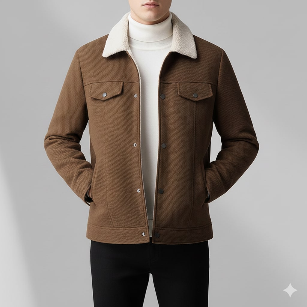 Carrington Men's Textured Wool Blend Jacket with Insulated Lining