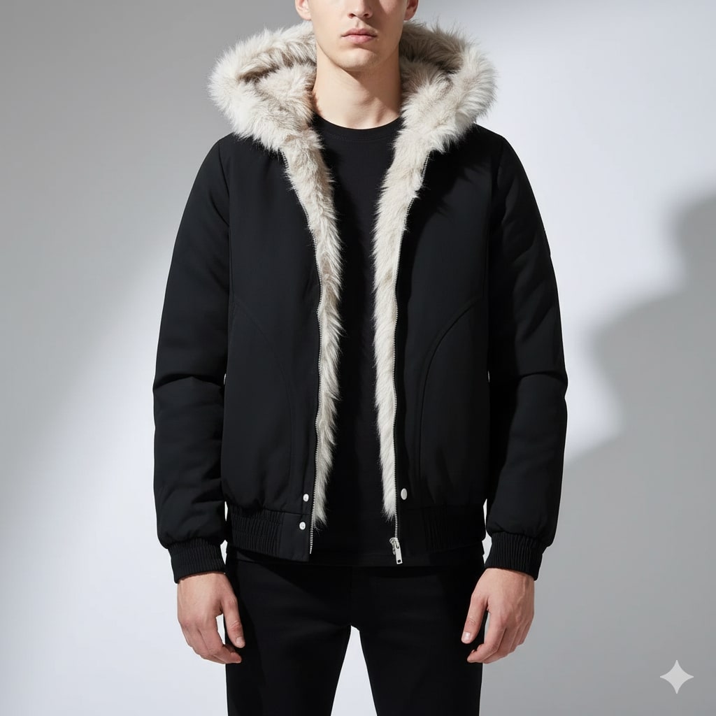 Bradley Men's Quilted Winter Hoodie – Plush-Lined Hooded Jacket