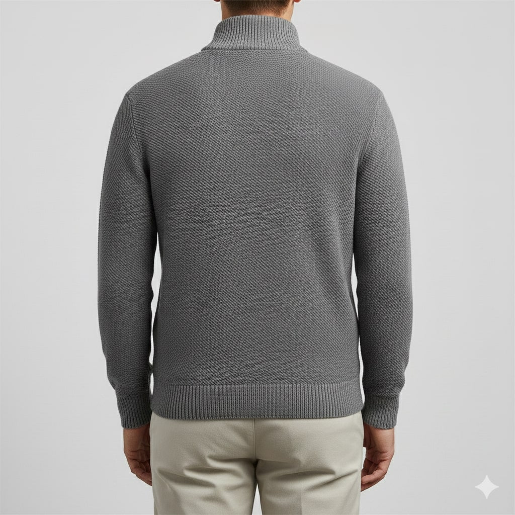 Ashton Men's Cotton Knit Quarter-Zip Pullover Sweater – Ideal for Layered Comfort