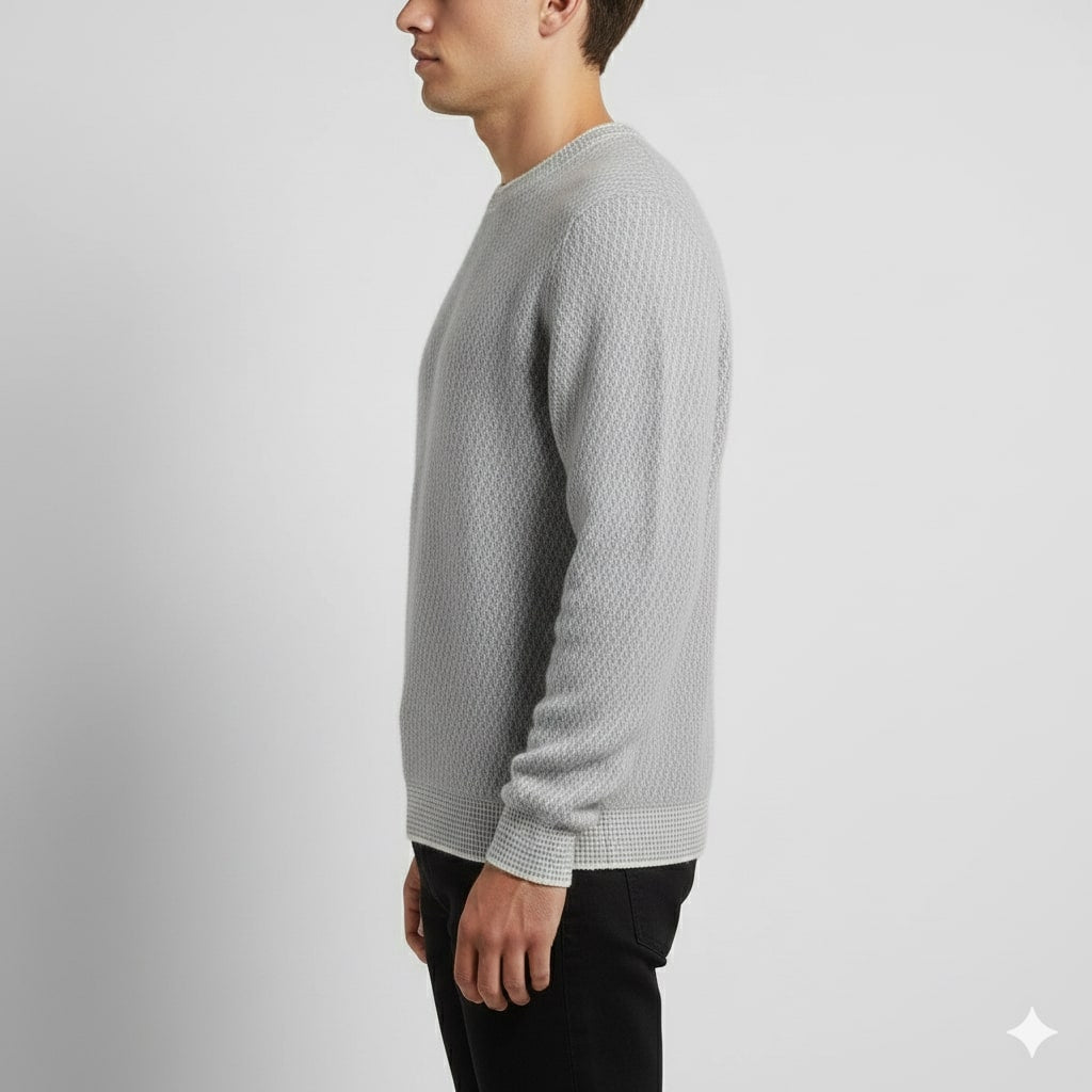 Alvino Men's Ribbed Knit Crewneck Sweater – Soft Pullover