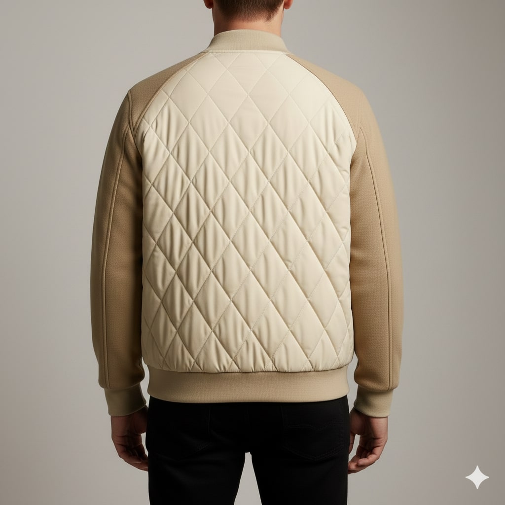 Harrison Men's Insulated Quilted Jacket – Diamond Stitch Cotton Snap Jacket