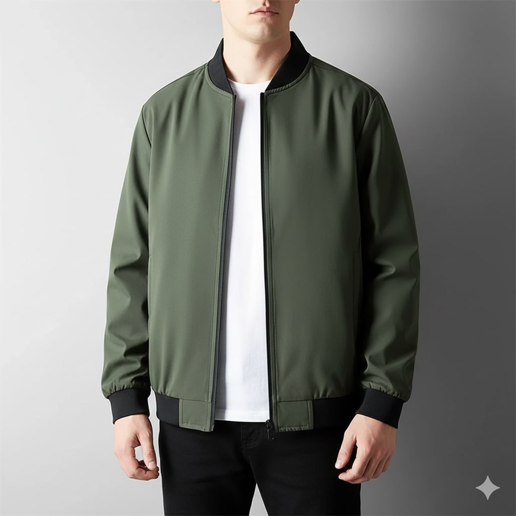 Harriet Men's Lightweight Softshell Bomber Jacket – Wind-Resistant