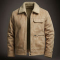 Aurelian Men's Suede Leather Shearling Jacket – Fully Lined with Shearling