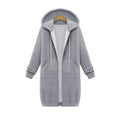Edyth Women's Extended Length Zip Hoodie – Relaxed Fit with Pockets