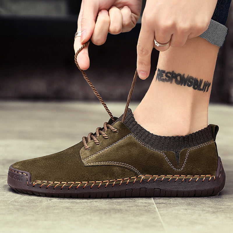 Hudson Men's Handmade Suede Sneakers with Rope Laces – Casual Footwear
