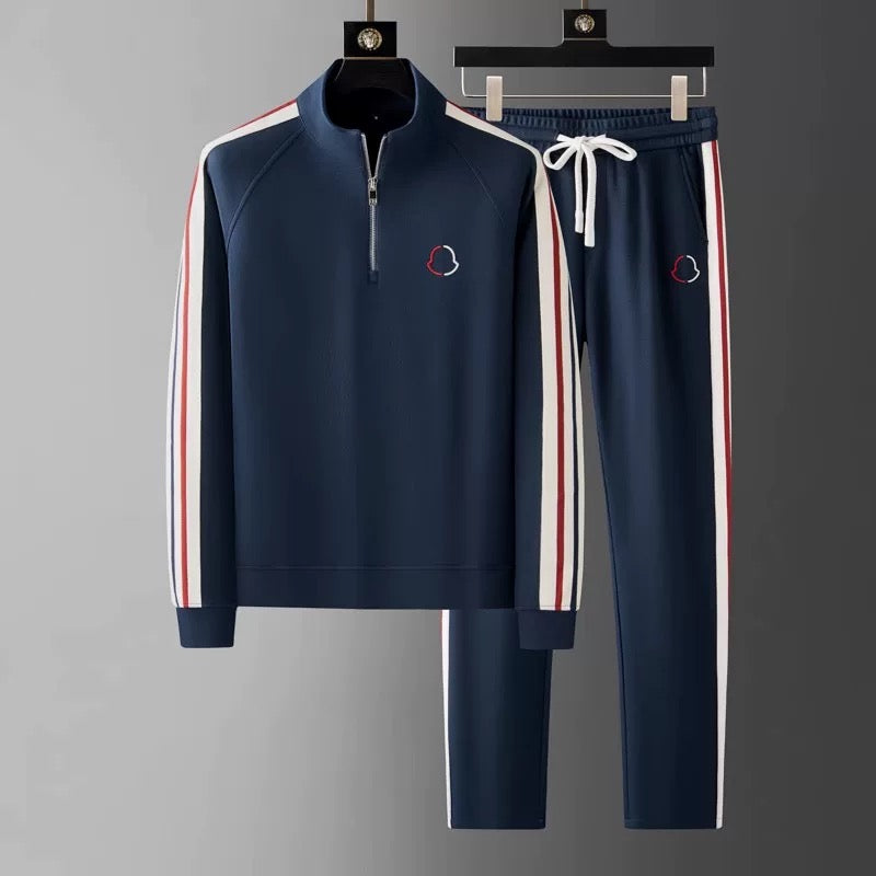 Alessio Lycra Quarter-Zip Tracksuit Set – Modern Athletic Comfort