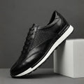 Salvy Premium Leather Casual Sneakers – Cushioned Lace-Up Everyday Shoes