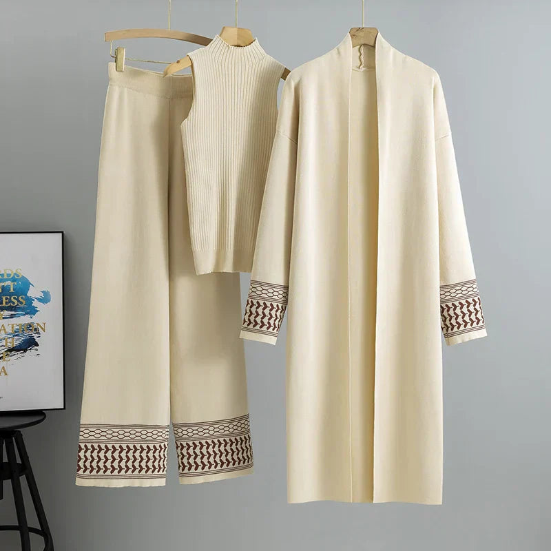 Giuliana Women's Relaxed Fit Lounge Set - 3-Piece Poly-Viscose Ensemble