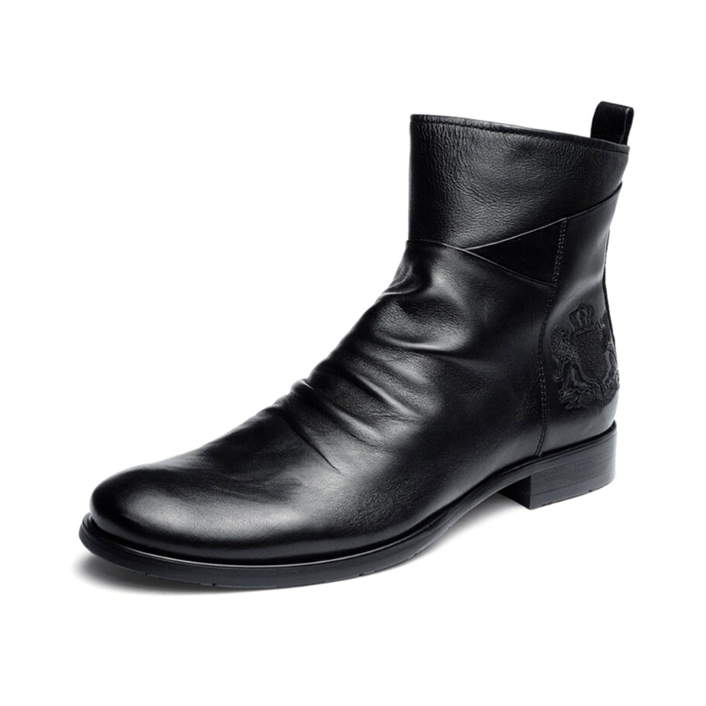 Eli Handmade Leather Ankle Boots – Zip-Up Design with Sleek Pointed Toe