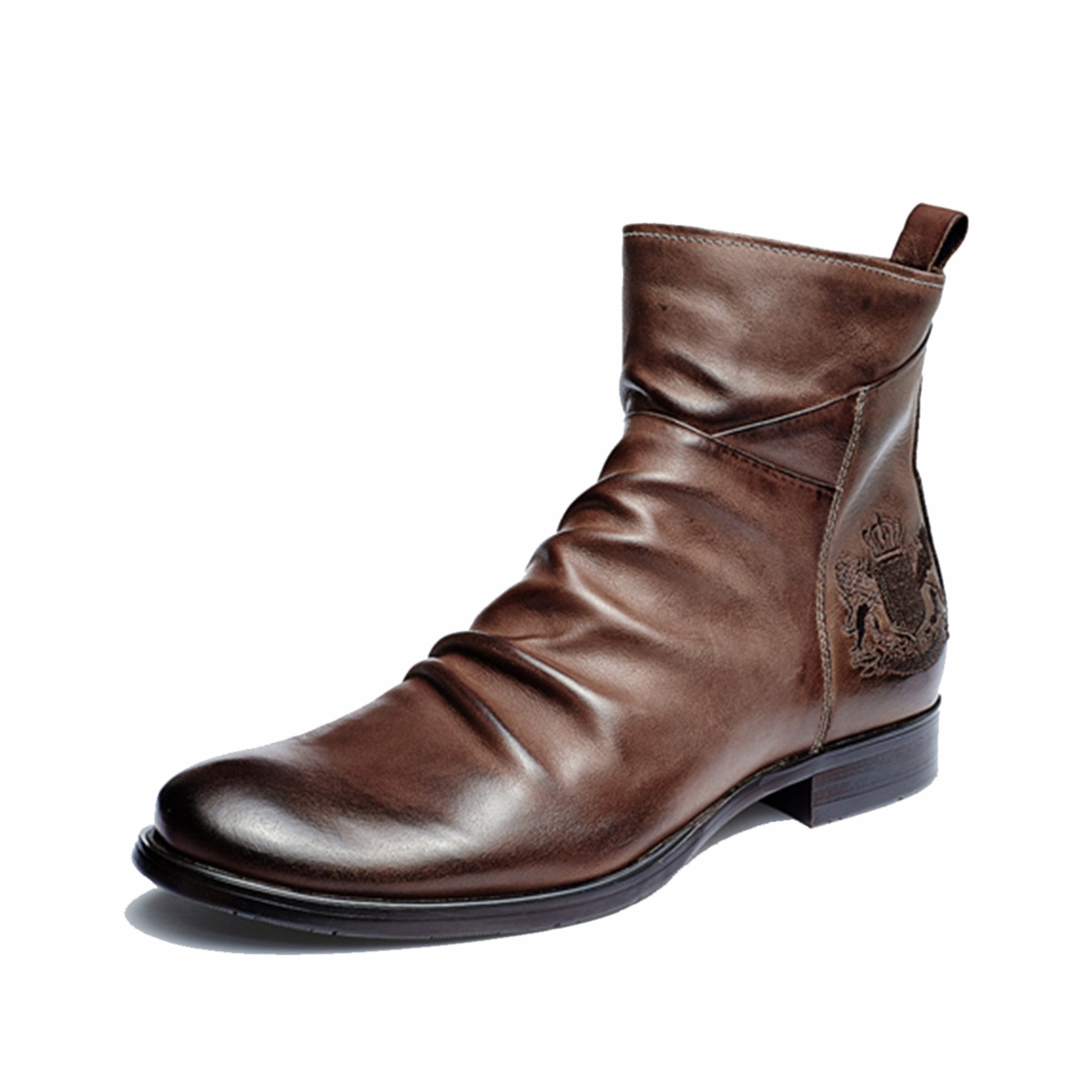 Eli Handmade Leather Ankle Boots – Zip-Up Design with Sleek Pointed Toe