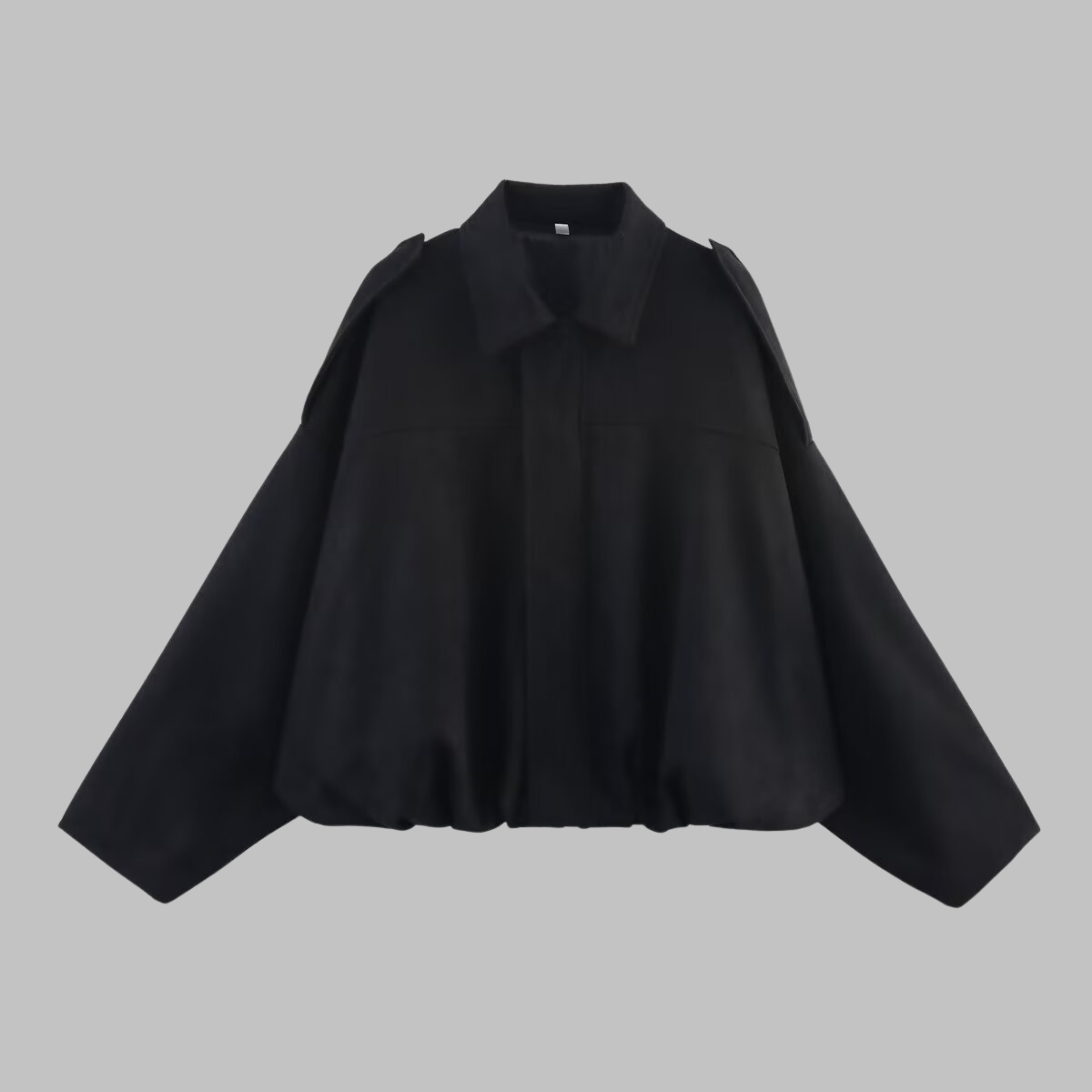 Sofia Suede Cropped Jacket – Oversized Drop-Shoulder Boxy Outerwear