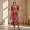 Valerie Printed Midi Dress – Relaxed Fit Casual Chic Everyday Summer Dress
