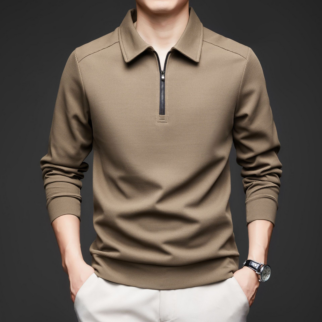 Easton Men's Tailored Fit Textured Stretch Knit Quarter Zip Pullover
