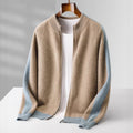 Elly Men's Lightweight Cashmere Jacket – Zip-Up with Contrasting Sleeve Design