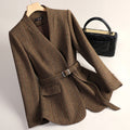 Aiko Women's Wool Jacket – Kimono-Style Outerwear with Obi Belt