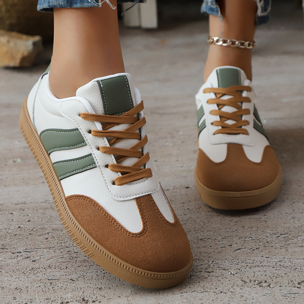 Geneva Women's Sneakers - Vintage-Inspired Lightweight Leather & Suede Trainers