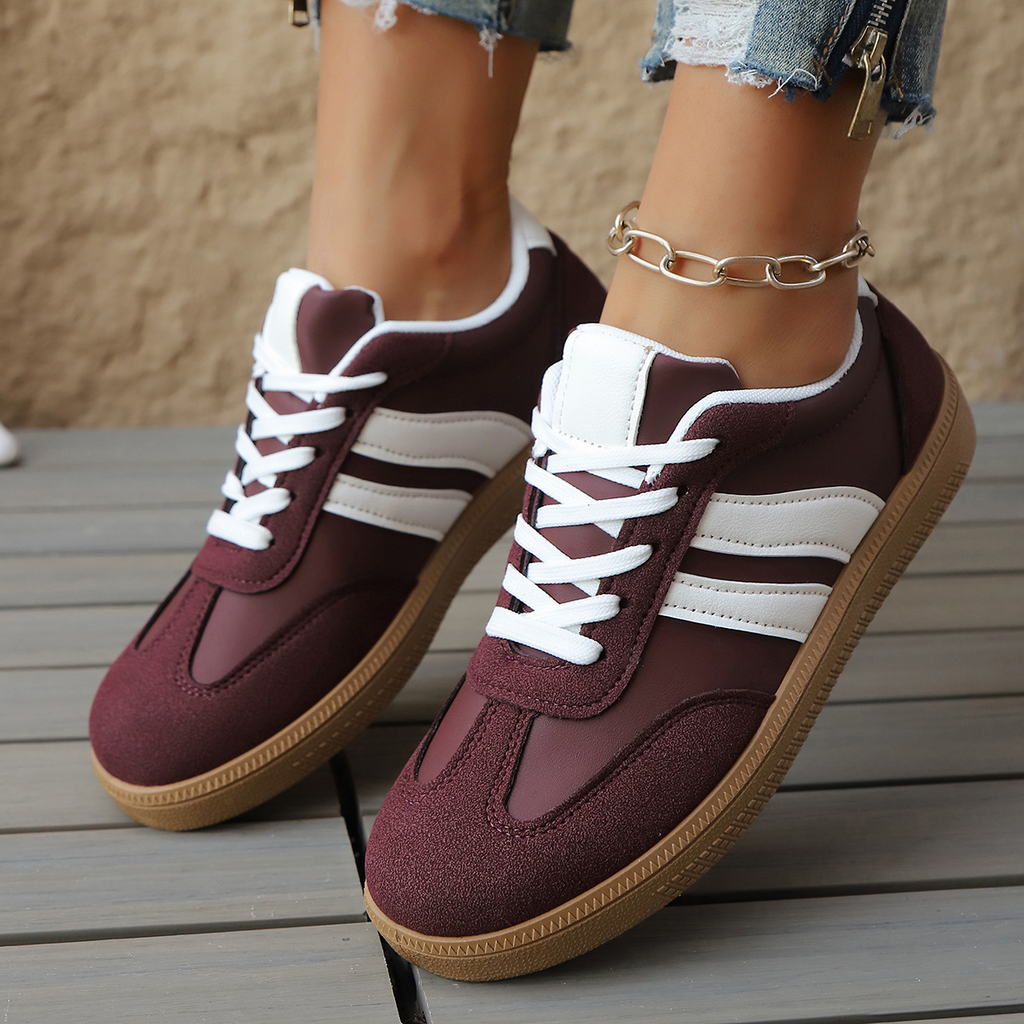 Geneva Women's Sneakers - Vintage-Inspired Lightweight Leather & Suede Trainers