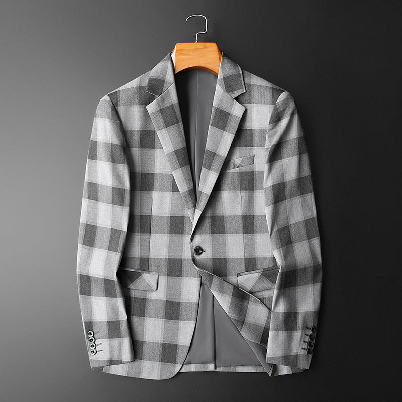 Ellis Men's Plaid Blazer – Tailored Fit Cotton Blend Sports Jacket
