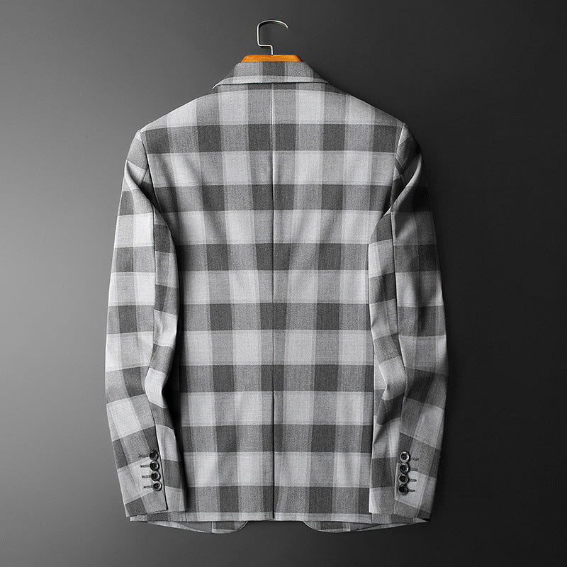Ellis Men's Plaid Blazer – Tailored Fit Cotton Blend Sports Jacket