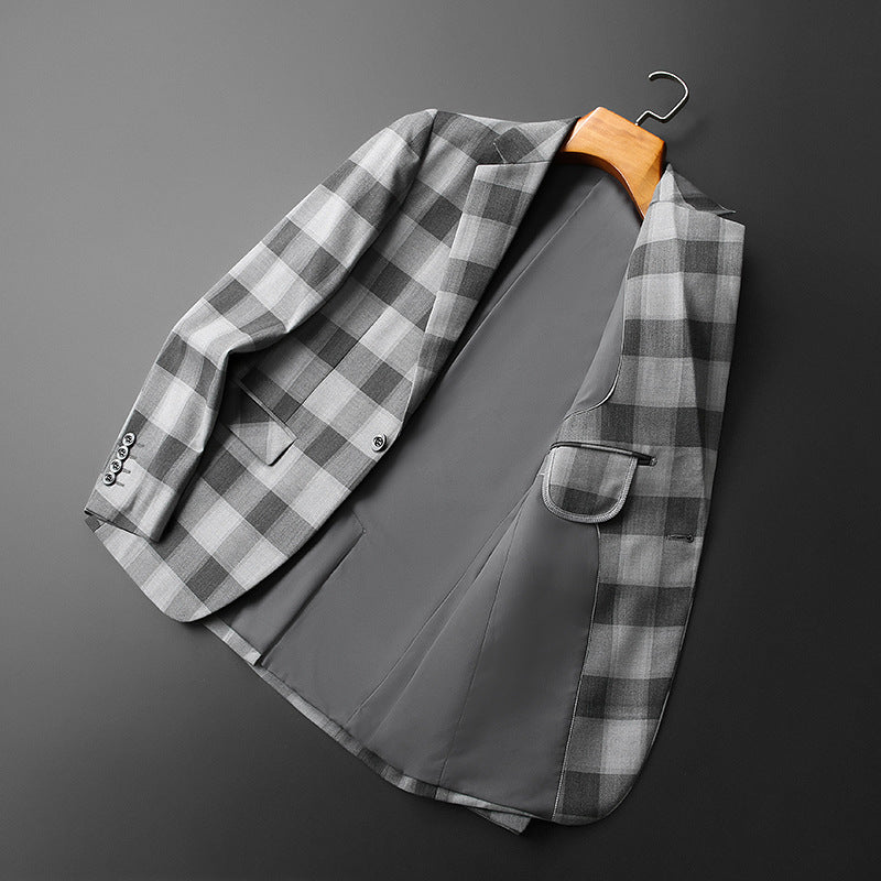 Ellis Men's Plaid Blazer – Tailored Fit Cotton Blend Sports Jacket