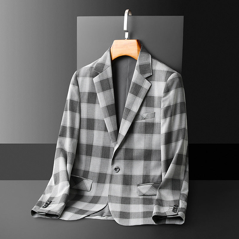 Ellis Men's Plaid Blazer – Tailored Fit Cotton Blend Sports Jacket