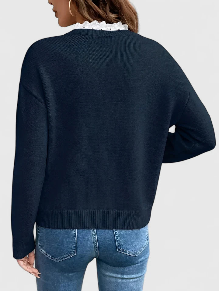 Adriana Elegant Lace Long Sleeve Women's Blouse