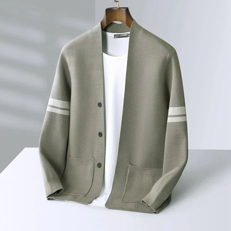 Carlo Men's Tailored Fit Cardigan – Merino Wool Blend