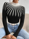 Alona Women's Ribbed Knit High Neck Slim Fit Sweater Pullover