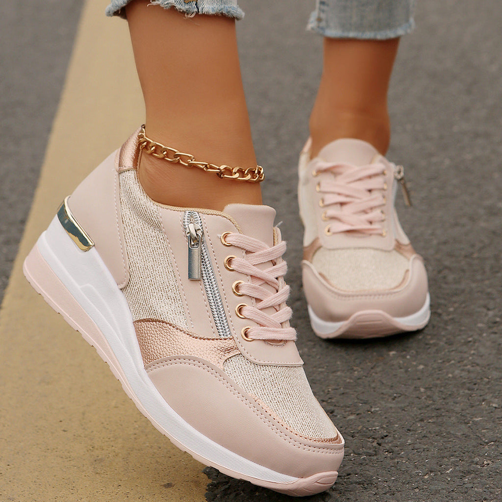 Arlyn Lightweight Wedge Sneakers – Breathable Cushioned Comfort Casual Shoes